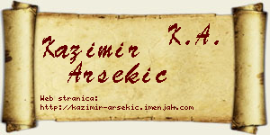 Kazimir Arsekić vizit kartica